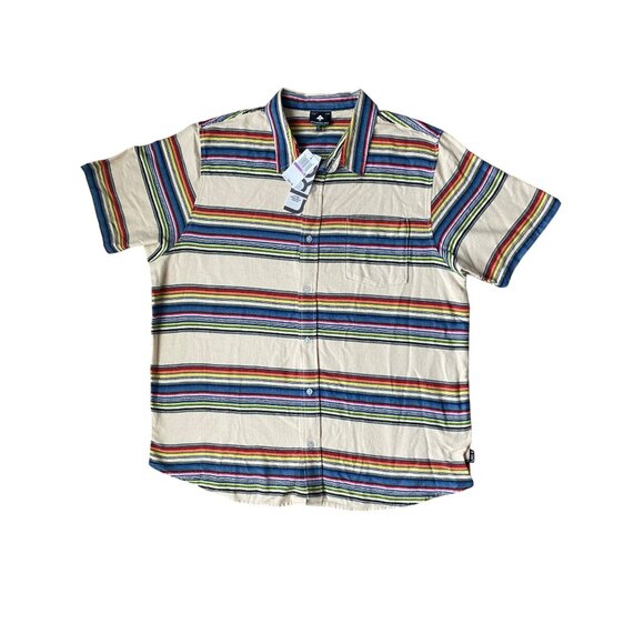 LRG $50 Men's Button Down Woven Collared Short Sleeve Shirt NEW WITH TAGS - Picture 1 of 3